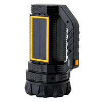 Lampe de poche LED à charge solaire Lampe de recherche 3 panneaux solaires rechargeables avec poignée pour la chasse Camping Randonnée Urgence