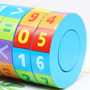 Hot Selling <strong>Math</strong> Learning <strong>Cube</strong> Wooden Cylindrical Rotating Digital Intelligence Magic <strong>Cube</strong> Toys - Product Image 2