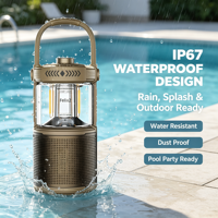 Enceinte sans fil Bluetooth 5.3 TWS stéréo multi-synchronisation et à lumière dynamique, étanche IP67, autonomie 24h, idéale pour les fêtes et la plage