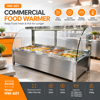 Promotion : Bain-marie électrique professionnel pour restaurant et restauration rapide, avec vitrine chauffante et bac GN