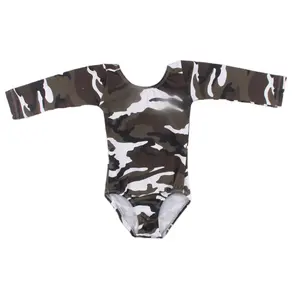 Grosir Anak-anak Lengan Panjang Senam Banyak Warna Perempuan Leotard Balita Camo Balet Leotard Perempuan