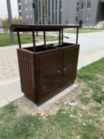 Nouveau modèle Prix de gros Poubelle séparée personnalisée combinée acier-bois