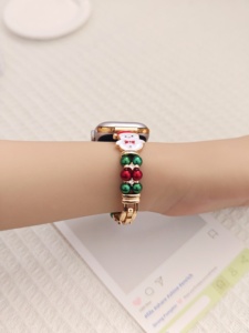 สายนาฬิกาอัจฉริยะสำหรับ Apple iWatch รุ่น8/9/10/11 /se ชุดสายรัดโลหะประดับเพชรมาใหม่สำหรับเทศกาลคริสต์มาส - Product Image 4