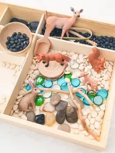Del bambino di Vendita Calda Reggio Montessori Sensoriale Bin Serie di Attività di Legno Tinker Vassoio Giocattolo Educativo