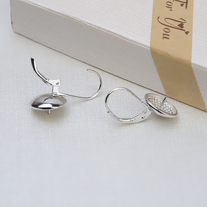 Boucles d'oreilles pour femme en argent S925, 10-13 perles, design personnalisé de chapeau de fleurs, accessoires de bricolage, support vide, série 990, bijoux en perles - Product Image 4