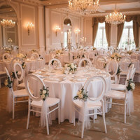Chaise en plastique PP durable style nordique blanc, résistante aux intempéries, pour banquets, mariages et événements en extérieur