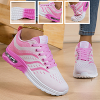 Chaussures de sport tendance pour femmes, printemps, dessus en mesh, semelle intermédiaire en PU amortie, légères, résistantes aux chocs, confortables pour la course à pied