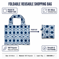Sac de courses pliable réutilisable en polyester 190T, sac fourre-tout écologique, pochette pliable avec longues poignées, couleur personnalisée