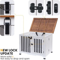 Usmilepet Cage pour chien en bois, pliable, portable, lit pour chien, table d'appoint décorative d'intérieur, aucun assemblage requis