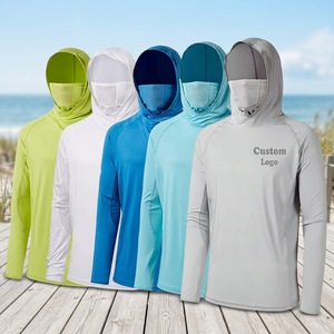Custom Logo Unisex UPF 50 Fishing UV <b>Hoodie</b> <b>Lightweight</b> Breathable Anti-UV Long Sleeve Sun Protection Shirt Solid Color Pullover - Product Image 3