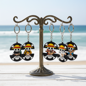 6 Modelli di Portachiavi in Metallo Stile Giapponese, Design Anime Cartoon, Portachiavi Luffy Zoro, Accessori in Metallo - Product Image 1