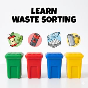 <span class=keywords><strong>Camion</strong></span> <span class=keywords><strong>poubelle</strong></span> jouet éducatif à friction avec lumières et sons, 4 couleurs, poubelles de recyclage, simulation EPT - Product Image 3