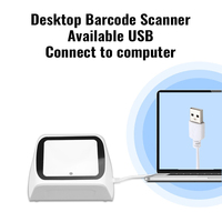Escáner de Código de Barras de Escritorio USB con Cable YJ-5012 1D 2D, Lector de Códigos QR, Pantalla de 640x480, para Punto de Venta, PC, Supermercados, Librerías, Centros Comerciales, 1 Año de Garantía