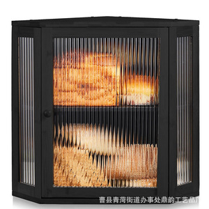 Boîte de rangement pour pain à double couche, armoire d'angle en bois, rangement alimentaire transparent, comptoir de cuisine, séparateur réglable - Product Image 1