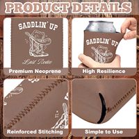 Manchons isothermes imprimés Western Cowgirl pour canettes, pour enterrement de vie de jeune fille sur le thème du Rodeo, ensemble cadeau