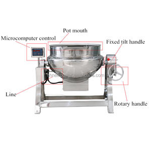 Marmite de cuisson industrielle de haute qualité pour sirop de sucre, avec agitateur, à vapeur, à double enveloppe, mini-cuve de cuisson pour confiseries - Product Image 3