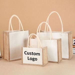 Bolsa de Yute Natural Grande Personalizada con Impresión, Ecológica, para Compras, Venta al Por Mayor 2027 - Product Image 1