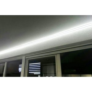 โปรไฟล์อะลูมิเนียมมุมโค้งขนาดใหญ่สำหรับแถบไฟ LED สูงสุด 20 มม. พร้อมฝาครอบแบบซาติน ตะขอเกี่ยว รุ่น T5 ความแข็ง 2 เมตร SKU-3363 - Product Image 3