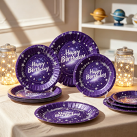 Assiettes en papier biodégradables épaissies jetables Modèle 020 Vaisselle en pulpe pour la maison Boîte de 10 pièces pour peinture, pique-nique et barbecue