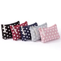 Sac de maquillage portable en toile avec fermeture éclair, personnalisable, écologique, vente chaude, pour l'extérieur