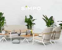 SIMPOLIFESTYLE Mobilier d'extérieur écologique haut de gamme ATLANTA Chaise longue 3 places Jardin Terrasse Hôtel Resort Salon Salle à manger
