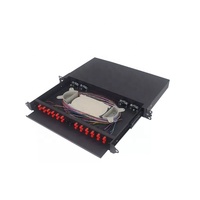 1U 19 PULGADAS BANDEJA DESLIZANTE ÓPTICA ODF 12 FC cargado completo