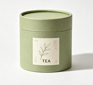 Green Tea Paper Tube Packaging Craft Paper Cylinder With Gold <b>Foil</b> Printing Recyclable Airtight <b>Container</b> - Product Image 1