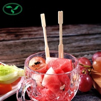 Mini pics en bambou jetables de haute qualité, fourchette à fruits pour Cocktail