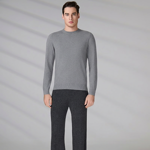 Pull en maille personnalisé avec logo du fabricant, en mélange de cachemire anti-boulochage, pour homme, col rond, idéal pour l'hiver - Product Image 6