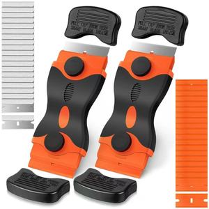 Razor Blade Scraper Tool, 2-in-1 Razor Scraper With 60 Pcs Razor Blades, Cleaning Scraper Tool, Cooktop, Paint, Glass Scraper, - Product Image 2