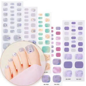 Индивидуальная упаковка 3D корейские стильные гелевые накладные ногти для ногтей стойкие полуотвержденные наклейки для ногтей Маникюрные салонные качественные полоски для педикюра