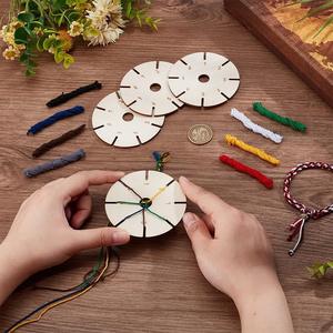 <span class=keywords><strong>Disco</strong></span> <span class=keywords><strong>Kumihimo</strong></span> Tejido Redondo de Madera, Placa de Tejido de Nudo de Cuerda Trenzada, 1 Unidad - Product Image 3