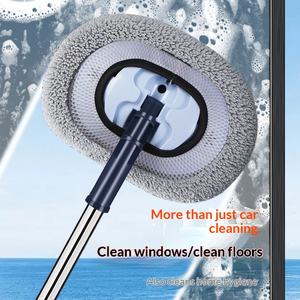 Brosse de lavage de voiture avec manche télescopique coudé, poils doux, outil de nettoyage et d'essuyage sans dommage - Product Image 3