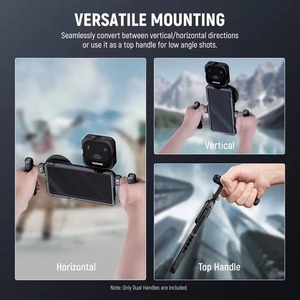 <span class=keywords><strong>NEEWER</strong></span> Lot de <span class=keywords><strong>2</strong></span> poignées latérales rotatives pour smartphone, équipement de tournage vidéo, poignées en alliage d'aluminium, fixation cage, vis 1/4'' - Product Image 6