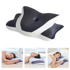 <span class=keywords><strong>Oreiller</strong></span> papillon moderne de haute qualité pour les dormeurs latéraux avec rembourrage en mousse à mémoire de forme lavable, protection cervicale - Product Image 1