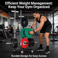VIGFIT Support vertical professionnel haute capacité pour plaques de musculation, organisateur mobile de barres d'haltères, sûr, durable et écologique