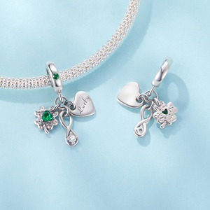 BAGREER <span class=keywords><strong>Ciondolo</strong></span> <span class=keywords><strong>Quadrifoglio</strong></span> in Argento Sterling 925 con Zirconi Cubici e Finitura Ossidata, Gioiello da Donna SCC3113 per Matrimoni CNAS - Product Image 4