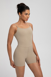 <span class=keywords><strong>Tuta</strong></span> Sportiva <span class=keywords><strong>Donna</strong></span> NLLIT con Spalline, Effetto Nudo, Imbottiture sul Petto, <span class=keywords><strong>Aderente</strong></span> in Nylon Spandex, Lunghezza Corta, per Fitness e Yoga - Product Image 6