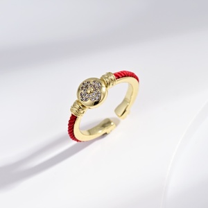 custom plata 925 sterling <b>Silver</b> unique red Rope <b>ring</b> 2026 Unisex Everyday Wear 14k gold plated <b>adjustable</b> woman fashion <b>rings</b> - Product Image 4