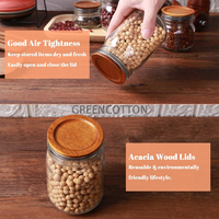 Couvercles de bocaux Mason à ouverture régulière avec logo personnalisé-Bocal de rangement en bois d'acacia avec joint hermétique en silicone brun