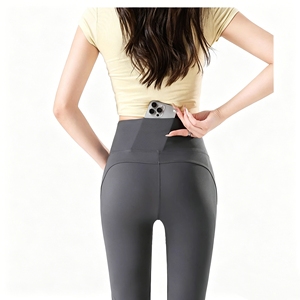 Pantalones de Yoga de Cintura Alta con Bolsillos para Mujer, Leggings Deportivos con Efecto Levanta Glúteos y Control de Abdomen, Suaves, Elásticos, para Uso Diario, Color Sólido, Talla XXL - Product Image 5