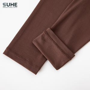 T-shirt ajusté à manches longues pour femme SUHE, col rond sans couture, coupe slim, chemise de base extensible et douce pour tous les jours, streetwear - Product Image 5
