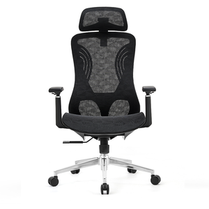 Chaise de bureau ergonomique moderne et confortable avec dossier haut, pivotante, réglable, en tissu maillé, avec porte-vêtements - Product Image 1