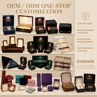 Coffret à bijoux en velours de luxe moderne personnalisé EVERWIN, boîte de rangement élégante pour boucles d'oreilles, bagues et pendentifs, doublure en coton, étuis à bijoux
