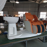 Lit de massage électrique inclinable pour shampoing, fauteuil intelligent de thérapie capillaire pour usage professionnel en salon de coiffure et soin nourrissant des cheveux