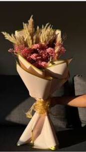 Ramo de Flores Secas Mixtas con Rosas Rosadas y Hierba de Pampas LB-014 Decoración Duradera para el Día de San Valentín - Product Image 2