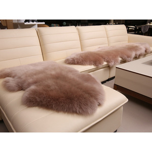 Whole Sheepskin Wool <b>Rug</b> Rectangle 100 Wool Solid Color For Living Room Bedroom Sofa Cushion <b>Bedside</b> <b>Rug</b> Set - Product Image 2