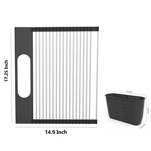 <span class=keywords><strong>Escurridor</strong></span> de Platos Enrollable para Fregadero, <span class=keywords><strong>Multiusos</strong></span>, <span class=keywords><strong>Plegable</strong></span>, de Acero Inoxidable, para Cocina - Product Image 3