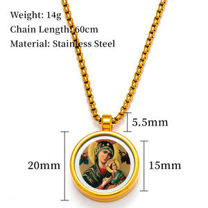 GIVELUCK 3D liontin kotak perhiasan keagamaan gambar "Wanita kami bantuan abadi" pola disesuaikan untuk grosir perhiasan pelanggan - Product Image 2