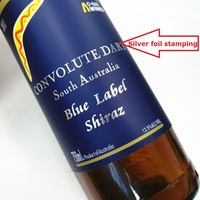 Etiquetas Personalizadas para Vino y Bebidas, Etiquetas para Botellas de Cerveza, Café y Condimentos con Estampado en Caliente con Lámina Plateada